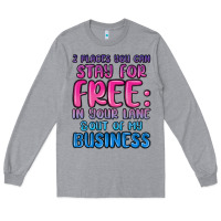 Heather Grey 2 places you can stay for free in your lane and ou Long Sleeve Tee - MaliasSmallBusiness