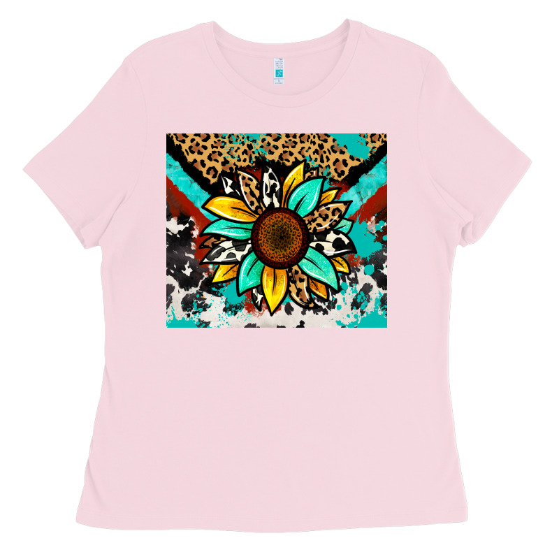 Turquoise Gemstone Sunflower Ladies Tee by Zillion Design Studio | Teevron