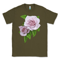 Army Green Silver Lining Rose Classic Tee - LillyAllenDesigns