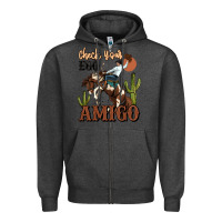 Charcoal Heather check your ego amigo rodeo cowboy Zipper Hoodie - MaliasSmallBusiness