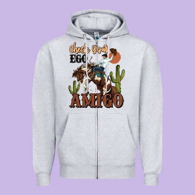 Check Your Ego Amigo Rodeo Cowboy Zipper Hoodie Designed By Maliassmallbusiness