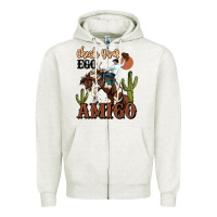 Oatmeal Heather check your ego amigo rodeo cowboy Zipper Hoodie - MaliasSmallBusiness