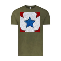 Vintage Olive Glitter 4th Of July Seamless Pattern Vintage Tee - BundleAndBundleShop