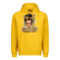 Lemon Gray Hair Believe Praying Caucasian Messy Bun Premium Hoodie - texasbilliewilder
