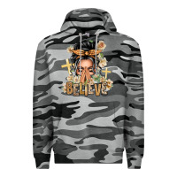 Slate Camo Gray Hair Believe Praying Caucasian Messy Bun Premium Hoodie - texasbilliewilder