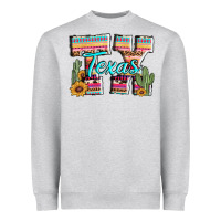Heather Grey texas tx aztec cactus leopard Heavyweight Sweatshirt - AdoDesignShop