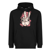 Black Floral Peace Sign Heavyweight Hoodie - Jasminsmagicworld
