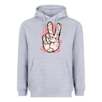 Heather Grey Floral Peace Sign Heavyweight Hoodie - Jasminsmagicworld