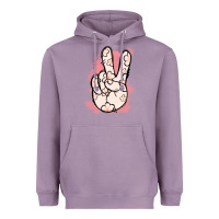 Lavender Floral Peace Sign Heavyweight Hoodie - Jasminsmagicworld