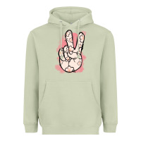 Matcha Floral Peace Sign Heavyweight Hoodie - Jasminsmagicworld