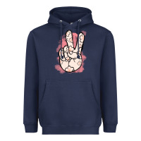 Navy Floral Peace Sign Heavyweight Hoodie - Jasminsmagicworld