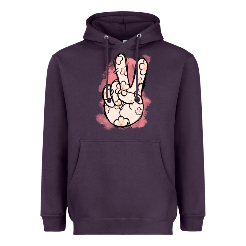 Floral Peace Sign Heavyweight Hoodie by Jasminsmagicworld | Teevron