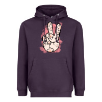 Plum Floral Peace Sign Heavyweight Hoodie - Jasminsmagicworld