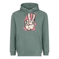 Sage Floral Peace Sign Heavyweight Hoodie - Jasminsmagicworld