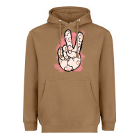 Toasted Coconut Floral Peace Sign Heavyweight Hoodie - Jasminsmagicworld