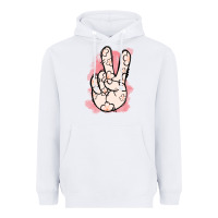 White Floral Peace Sign Heavyweight Hoodie - Jasminsmagicworld