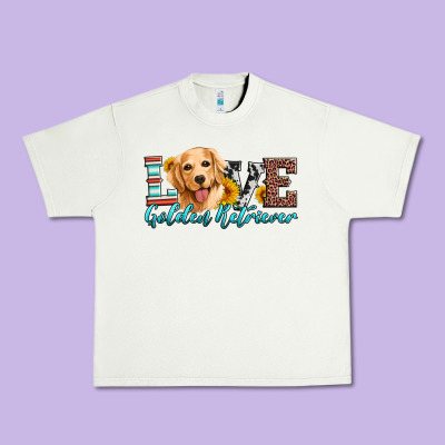 Love Golden Retriever Urban Heavy Tee Designed By Artiststas