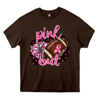 Chocolate Brown pink out football Heavy Core Tee - BarkalooDesign