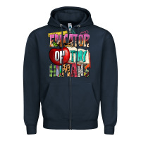 Navy educator of tiny humans Zipper Hoodie - NancyCooperArtShop