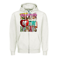 Oatmeal Heather educator of tiny humans Zipper Hoodie - NancyCooperArtShop