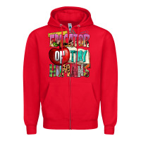 Red educator of tiny humans Zipper Hoodie - NancyCooperArtShop