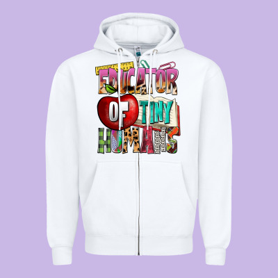 Educator Of Tiny Humans Zipper Hoodie Designed By Nancycooperartshop