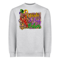 Heather Grey mardi gras vibes crawfish mask and fleur de lis Heavyweight Sweatshirt - Artiststas