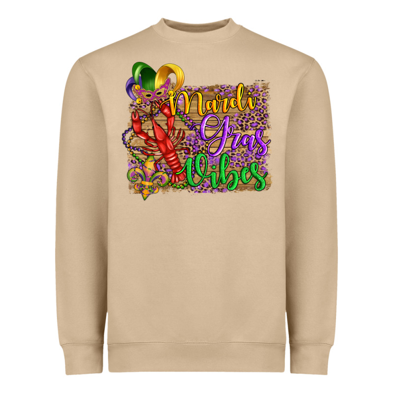 Mardi Gras Vibes Crawfish Mask And Fleur De Lis Heavyweight Sweatshirt by Artiststas | Teevron