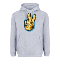 Heather Grey Yellow Glitter Sunflower Peace Sign Heavyweight Hoodie - Jasminsmagicworld