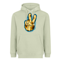 Matcha Yellow Glitter Sunflower Peace Sign Heavyweight Hoodie - Jasminsmagicworld