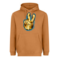 Meerkat Yellow Glitter Sunflower Peace Sign Heavyweight Hoodie - Jasminsmagicworld