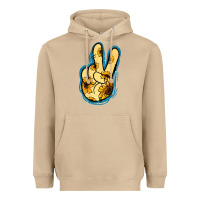 Mushroom Yellow Glitter Sunflower Peace Sign Heavyweight Hoodie - Jasminsmagicworld