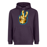 Plum Yellow Glitter Sunflower Peace Sign Heavyweight Hoodie - Jasminsmagicworld