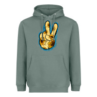 Sage Yellow Glitter Sunflower Peace Sign Heavyweight Hoodie - Jasminsmagicworld