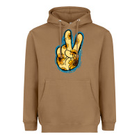 Toasted Coconut Yellow Glitter Sunflower Peace Sign Heavyweight Hoodie - Jasminsmagicworld