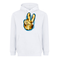 White Yellow Glitter Sunflower Peace Sign Heavyweight Hoodie - Jasminsmagicworld