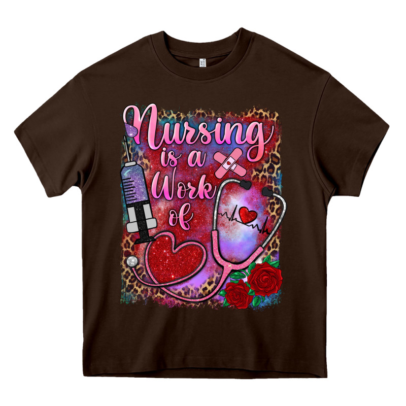 Nursing Is A Work Of Heart Heavy Core Tee by RanaPortraitStore | Teevron