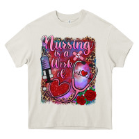 Cream nursing is a work of heart Heavy Core Tee - RanaPortraitStore