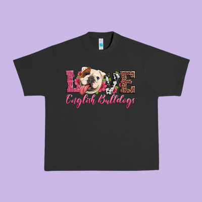 Love English Bulldogs Urban Heavy Tee Designed By Artiststas