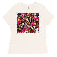 Bone sunflower cowhide Ladies Tee - Zillion Design Studio