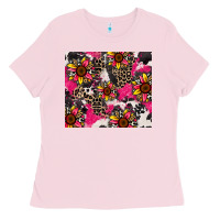 Bubblegum Pink sunflower cowhide Ladies Tee - Zillion Design Studio