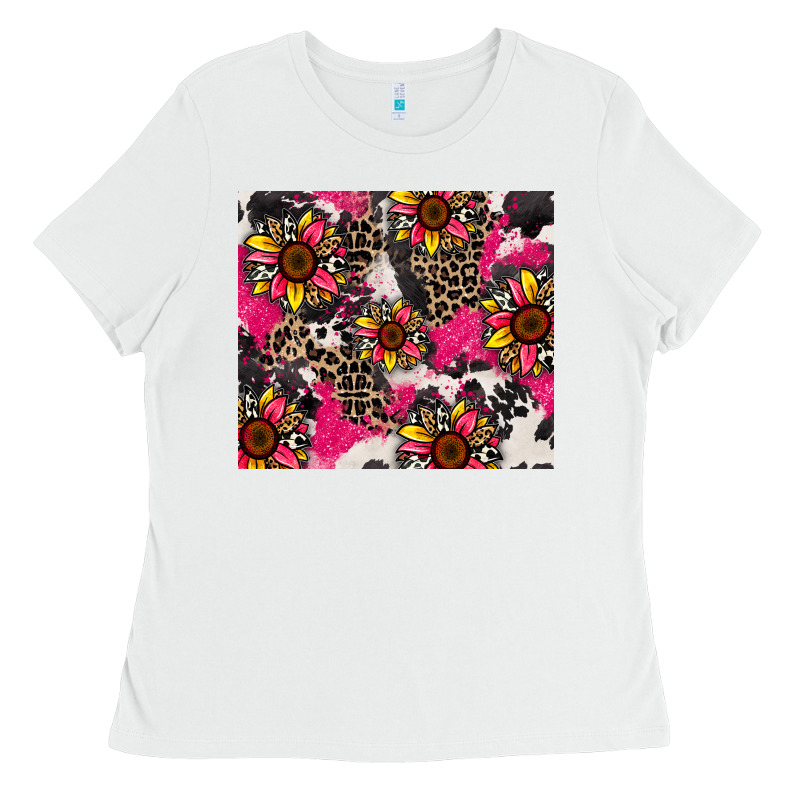 Sunflower Cowhide Ladies Tee by Zillion Design Studio | Teevron