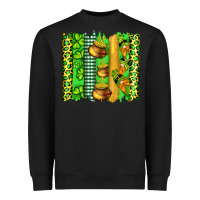 Black st patricks gnomes and cloves with leopard  brushstrokes Heavyweight Sweatshirt - Artiststas