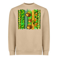 St Patricks Gnomes And Cloves With Leopard  Brushstrokes Heavyweight Sweatshirt | Teevron