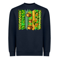 Navy st patricks gnomes and cloves with leopard  brushstrokes Heavyweight Sweatshirt - Artiststas