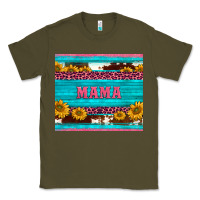 Army Green cowhide leopard sunflowers mama Classic Tee - BarkalooDesign