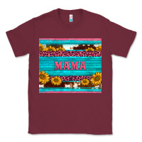 Burgundy cowhide leopard sunflowers mama Classic Tee - BarkalooDesign