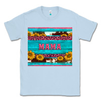 Dusty Blue cowhide leopard sunflowers mama Classic Tee - BarkalooDesign