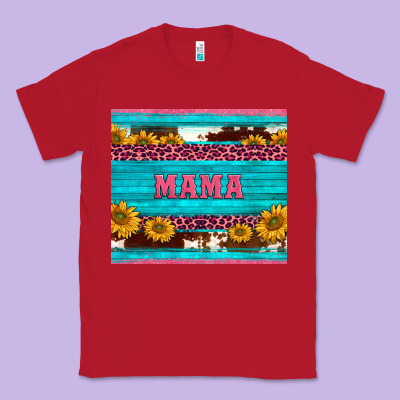 Cowhide Leopard Sunflowers Mama Classic Tee Designed By Barkaloodesign