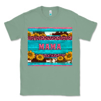 Sage cowhide leopard sunflowers mama Classic Tee - BarkalooDesign